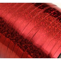 Лента металлизированная красная голография 5 мм