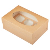 Коробка на 6 капкейков (крафт)